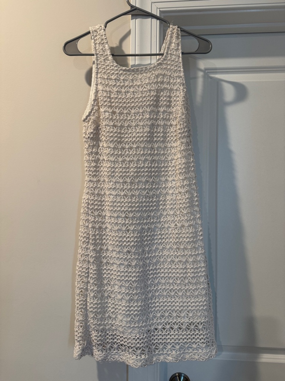 Bar III Cream Crochet A-Line Midi Dress